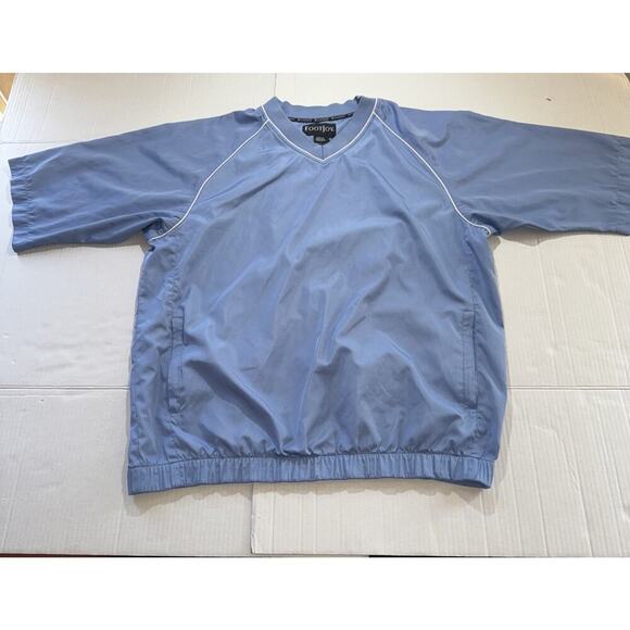 Footjoy Windbreaker Mens M Blue Golf Performance Short Sleeve Pullover Jacket - Picture 1 of 14